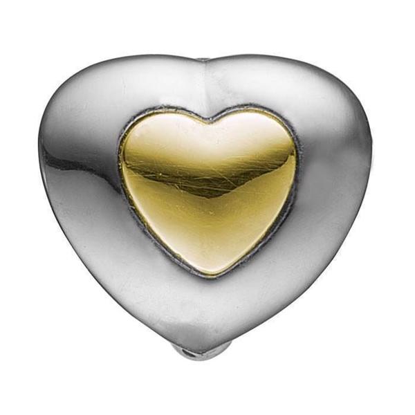Image of Christina Collect 925 Sterling Sølv Be Mine Glitrende hjerte med lille forgyldt hjerte i midten, model 650-S41